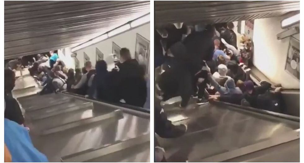 Hinchas del CSKA de Moscú heridos tras derrumbe de escalera mecánica en Roma (VIDEO)