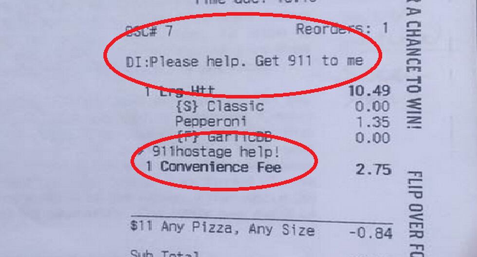 EEUU: Rescatan a mujer secuestrada luego que escribió 'SOS' al pedir una pizza por internet