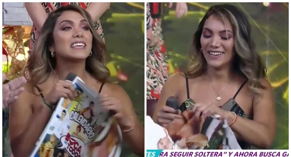Isabel Acevedo rompe furiosa la fotografía de Christian Domínguez en vivo (VIDEO)
