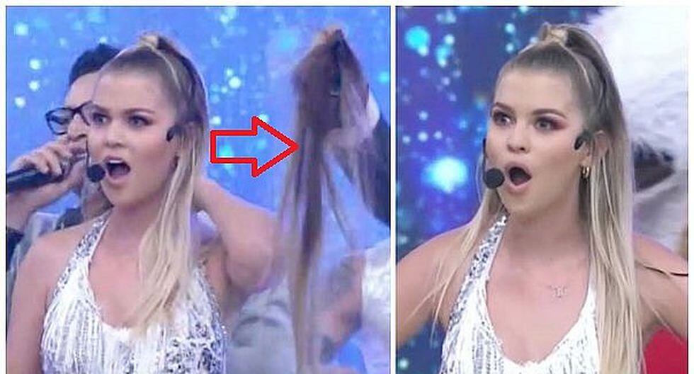 Brunella Horna sufrió bochornoso incidente en vivo: se cayeron sus extensiones (VIDEO)