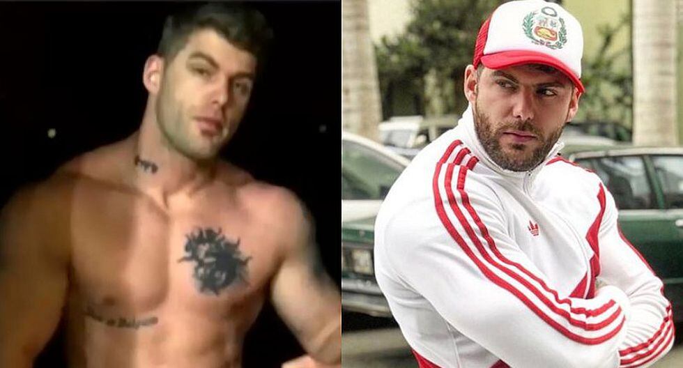 Greg Michel causa polémica al posar desnudo y taparse con gorra con diseño del escudo del Perú