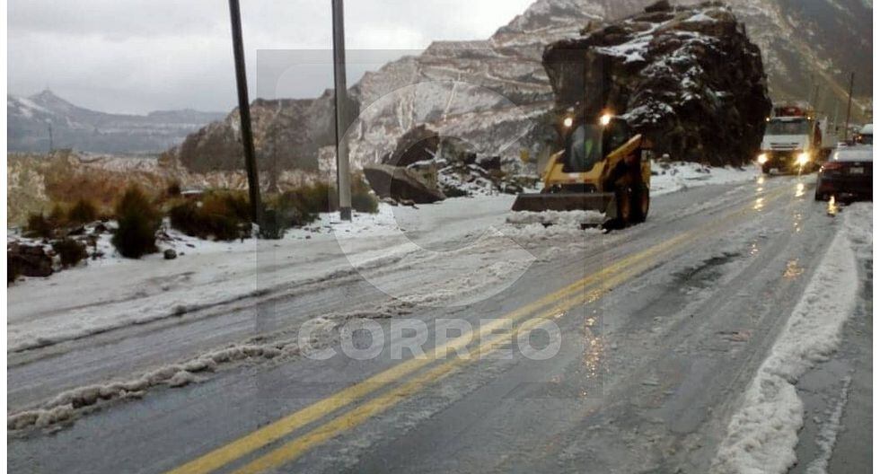 Tránsito restringido en Carretera Central debido a lluvias y nevada (VIDEO)