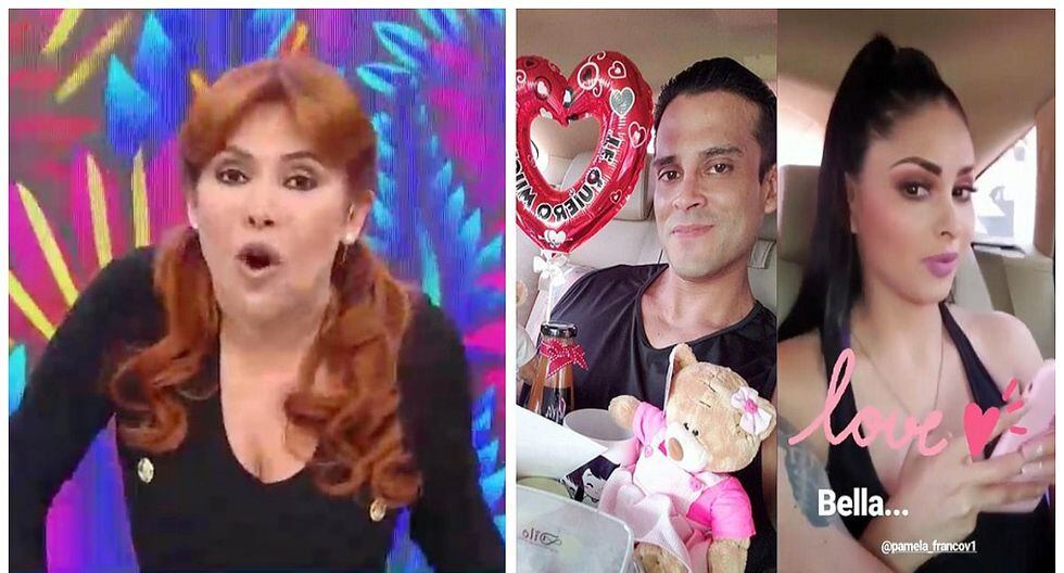 Magaly Medina llama "par de pinochos" a Christian y Pamela tras celebrar su primer mes (VIDEO)