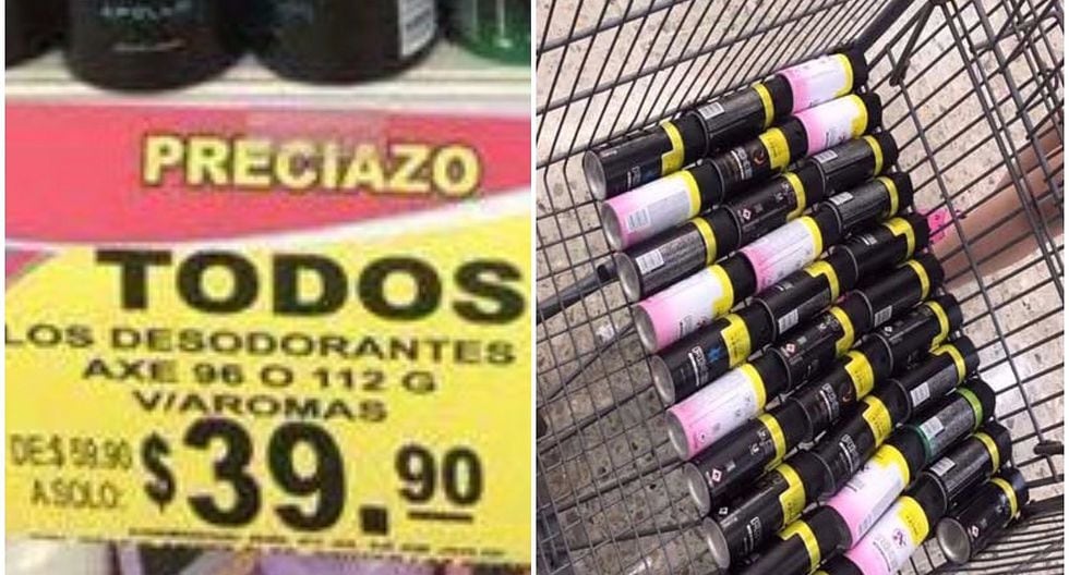 Se lleva cientos de productos gratis por error en letrero de supermercado (FOTOS)