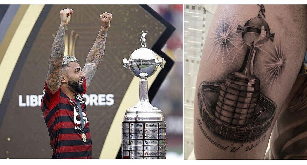'Gabigol' se tatuó el estadio Monumental, la 'U' y la Copa Libertadores (FOTOS)